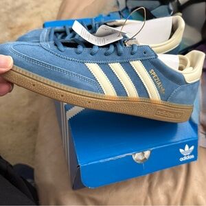 Adidas Handball Spezial Blue and Cream White Sneakers